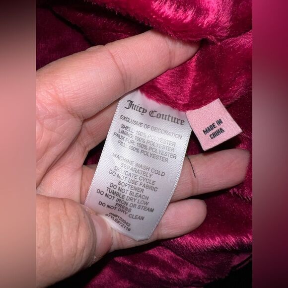 Juicy Couture Girls Faux Fur Lined Puffer Jacket W/ Matching Fur Purse sz 14 NWT - Picture 7 of 9